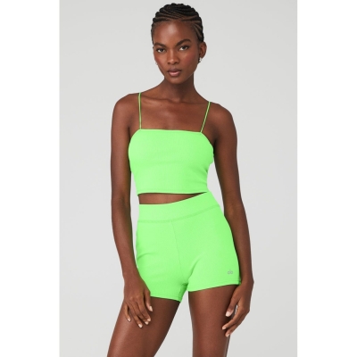 Tank Top Alo Yoga Goddess Acanalado Bandeau Top Mujer Verdes | MX-47PWSN