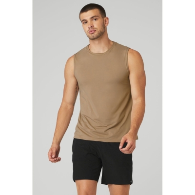 Tank Top Alo Yoga Idol Performance Hombre Marrom | MX-91DYVG