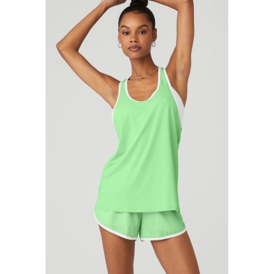 Tank Top Alo Yoga Ivy League Mujer Verdes Blancos | MX-34SNCB