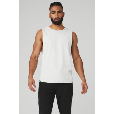 Tank Top Alo Yoga Society Hombre Blancos | MX-54LZWF