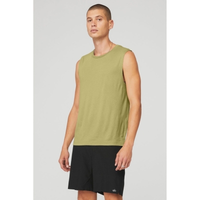 Tank Top Alo Yoga The Triumph Muscle Hombre Wasabi | MX-82LCKA