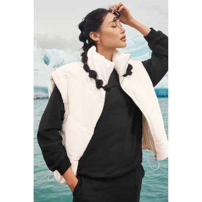 Vests Alo Yoga Acanalado Velour Mountain Side Puffer Mujer Blancos | MX-65WBSN