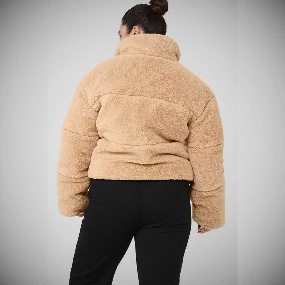 Abrigos Alo Yoga Sherpa Snow Angel Puffer Mujer Camel | MX-28PFUV