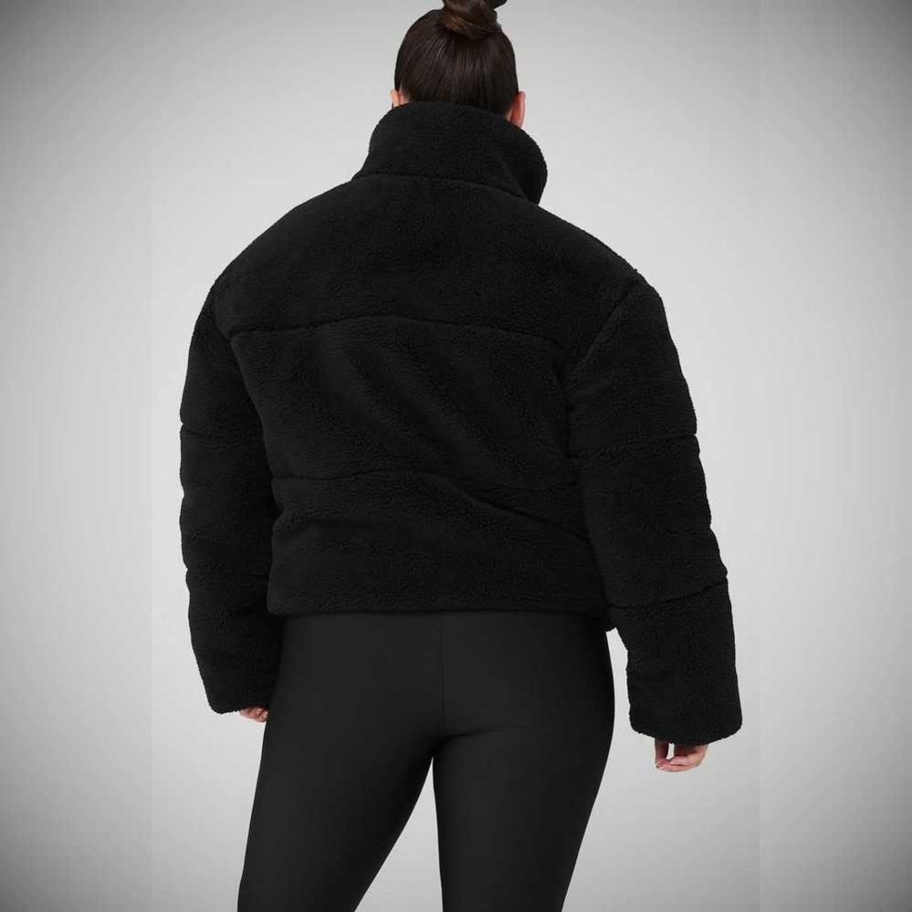 Abrigos Alo Yoga Sherpa Snow Angel Puffer Mujer Negros | MX-82FCSX