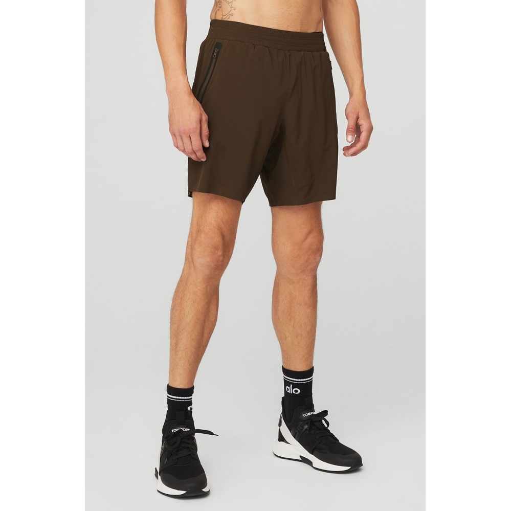 Bermudas Alo Yoga 7\'\' Advance 2-In-1 Hombre Cafes | MX-39PQFO