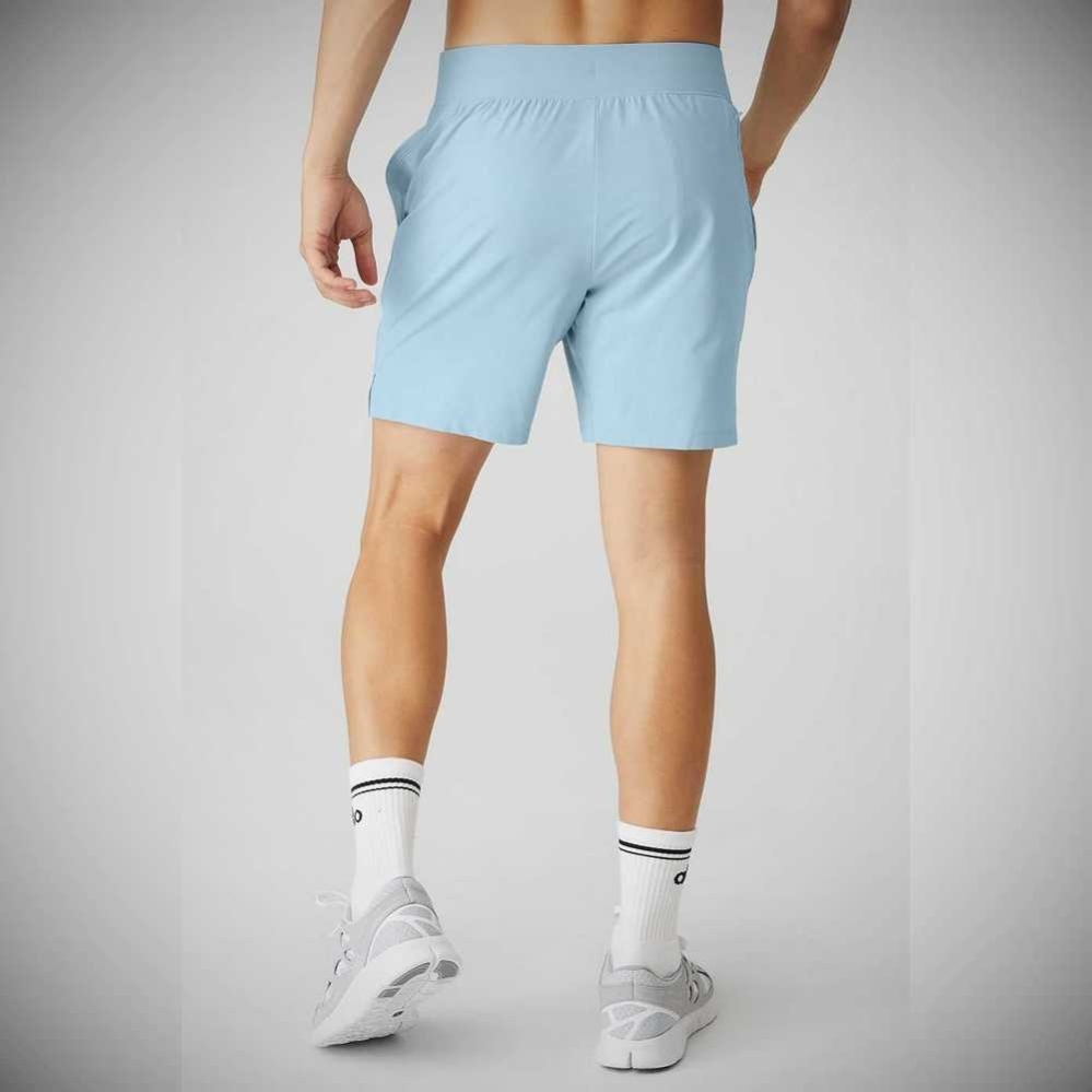 Bermudas Alo Yoga 7'' Repetition Hombre Azules | MX-14NKSF