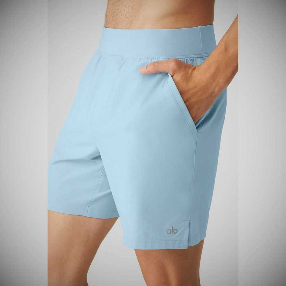 Bermudas Alo Yoga 7'' Repetition Hombre Azules | MX-14NKSF