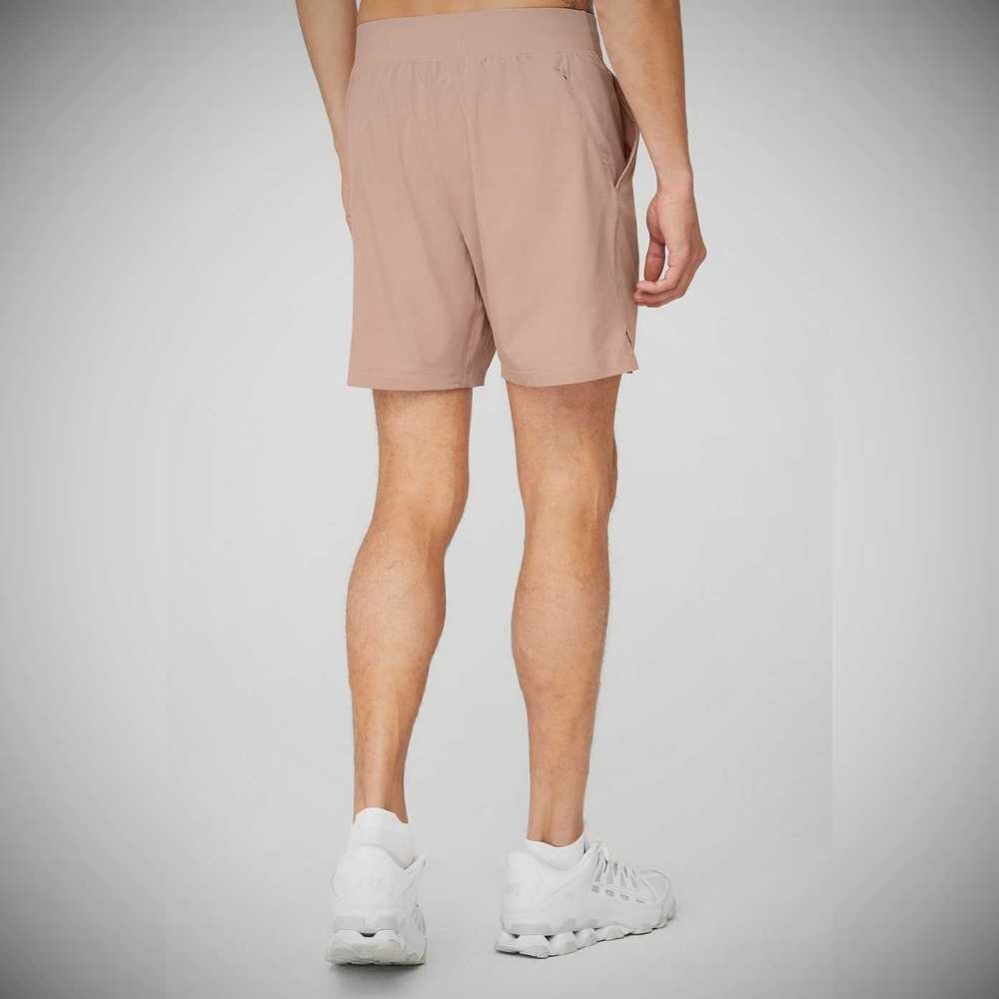 Bermudas Alo Yoga 7'' Repetition Hombre Rosas Grises | MX-23JQEL