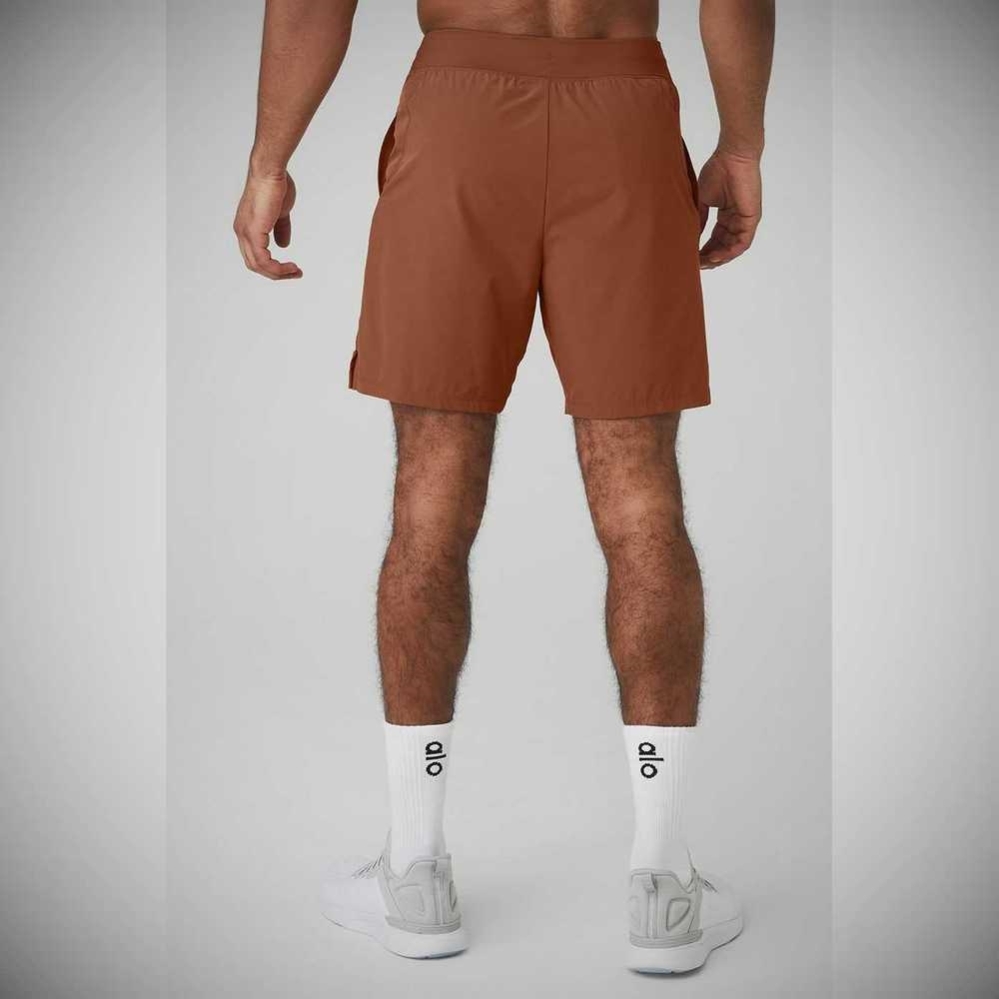 Bermudas Alo Yoga 7'' Repetition Hombre Rust | MX-52BXCD