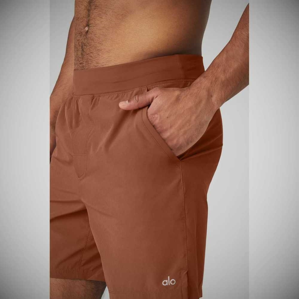 Bermudas Alo Yoga 7'' Repetition Hombre Rust | MX-52BXCD