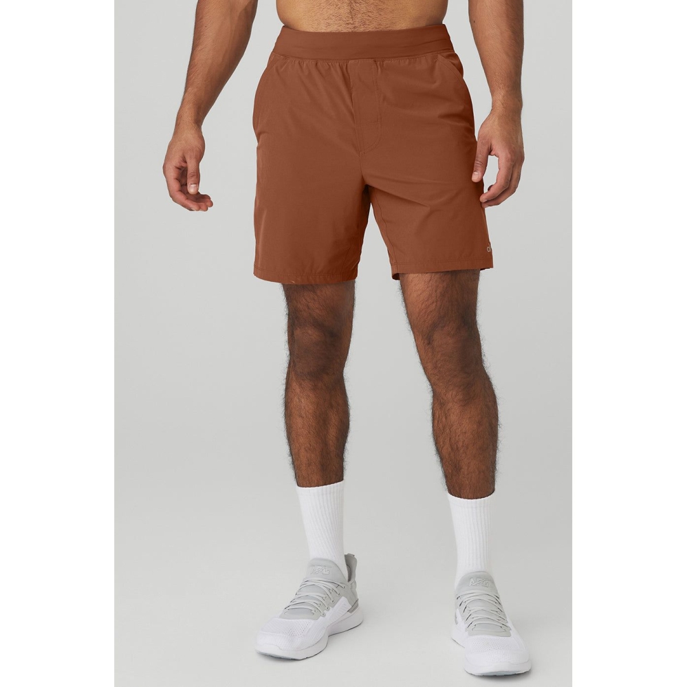 Bermudas Alo Yoga 7\'\' Repetition Hombre Rust | MX-52BXCD