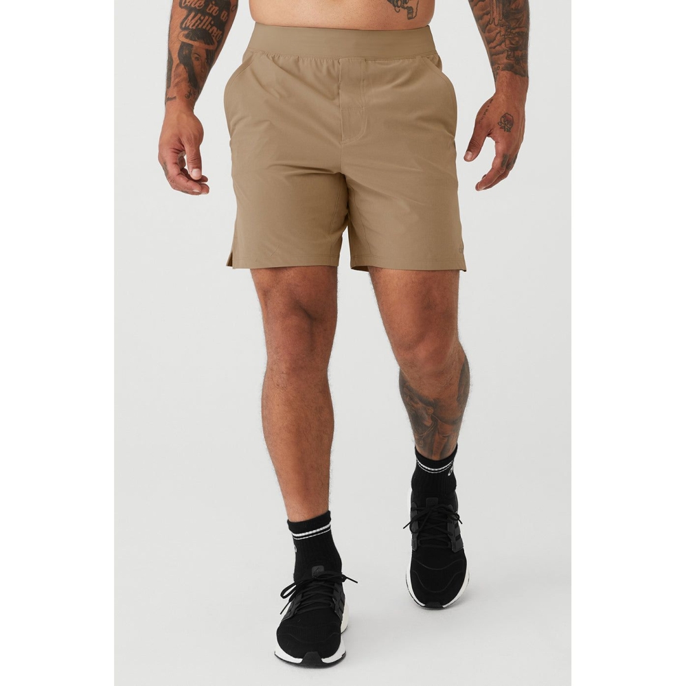 Bermudas Alo Yoga 7\'\' Repetition Hombre Marrom | MX-69FIJT