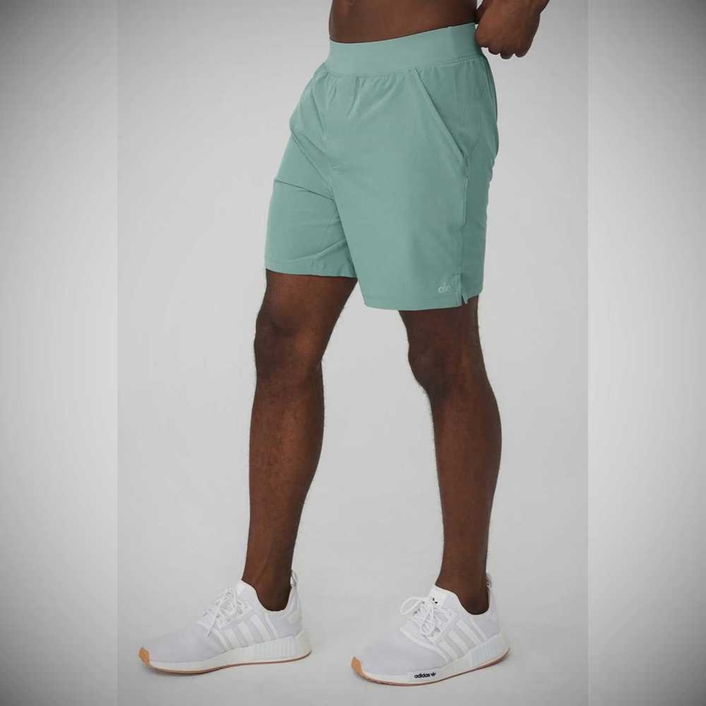 Bermudas Alo Yoga 7'' Repetition Hombre Azules | MX-84YLNO