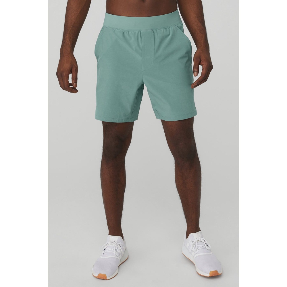 Bermudas Alo Yoga 7\'\' Repetition Hombre Azules | MX-84YLNO