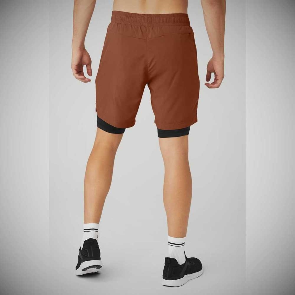 Bermudas Alo Yoga 7'' Unity 2 In 1 Hombre Negros | MX-24JRHI