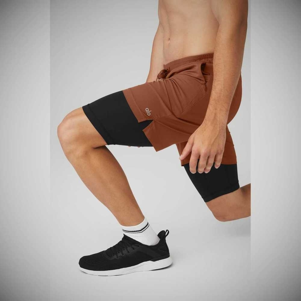 Bermudas Alo Yoga 7'' Unity 2 In 1 Hombre Negros | MX-24JRHI