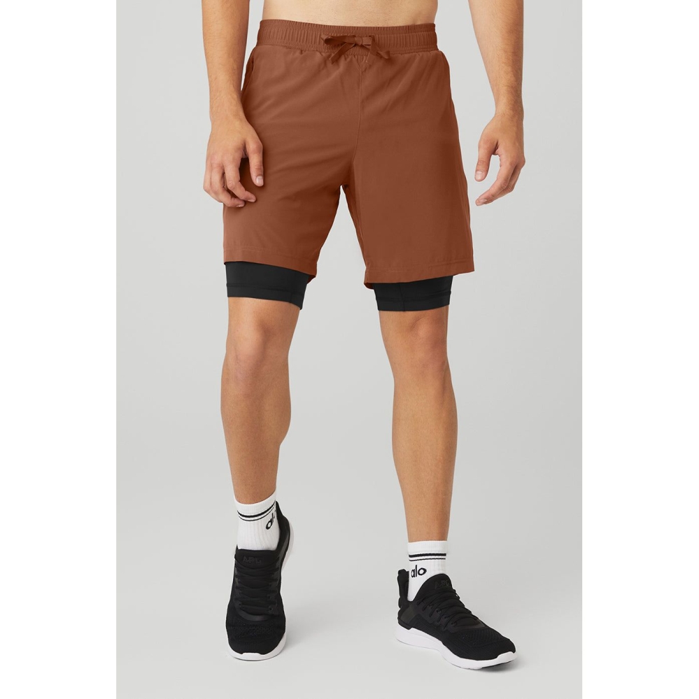 Bermudas Alo Yoga 7\'\' Unity 2 In 1 Hombre Negros | MX-24JRHI