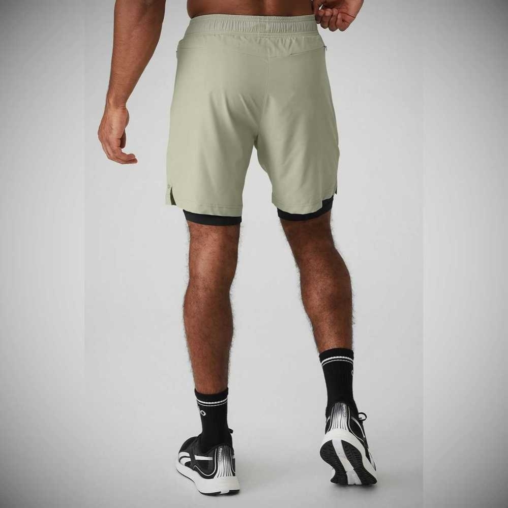 Bermudas Alo Yoga 7'' Unity 2 In 1 Hombre Grises Negros | MX-91FIST