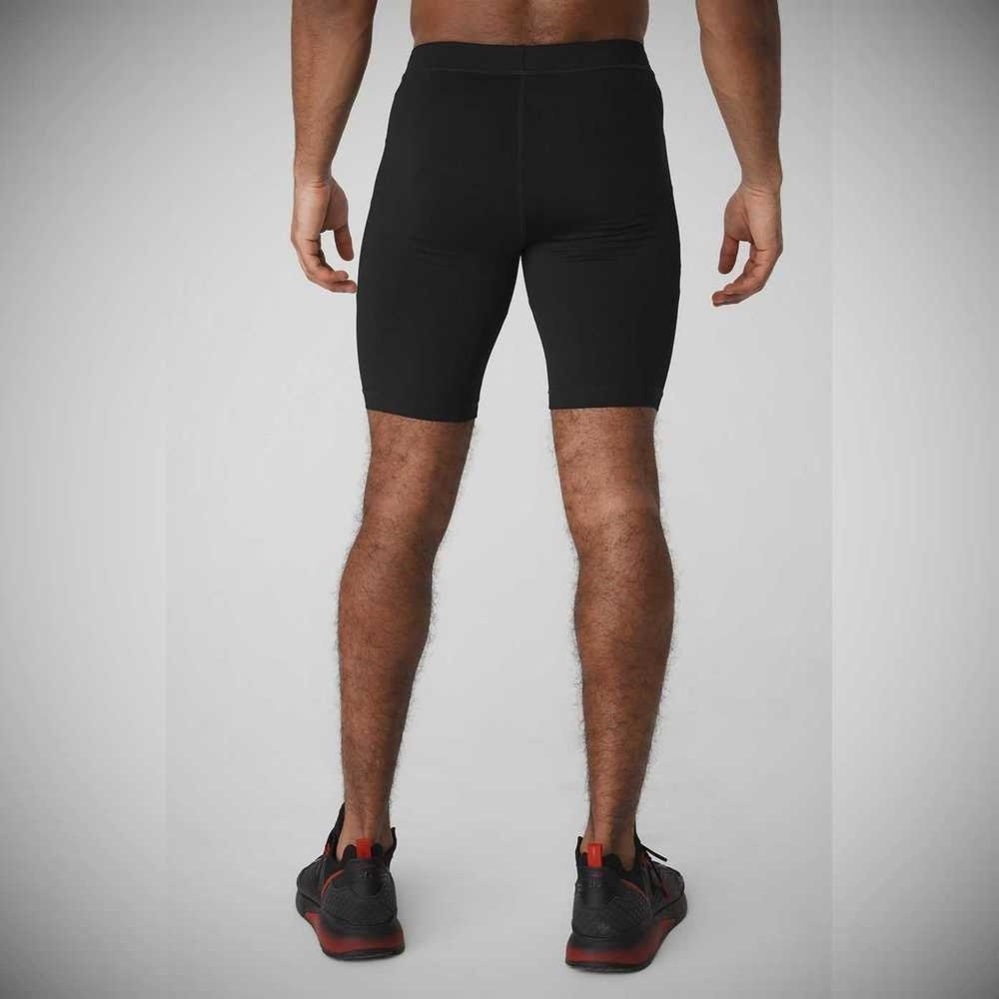 Bermudas Alo Yoga 9” Warrior Compression Hombre Negros | MX-03GHDU