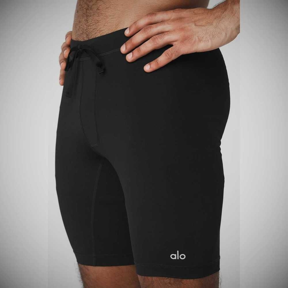 Bermudas Alo Yoga 9” Warrior Compression Hombre Negros | MX-03GHDU