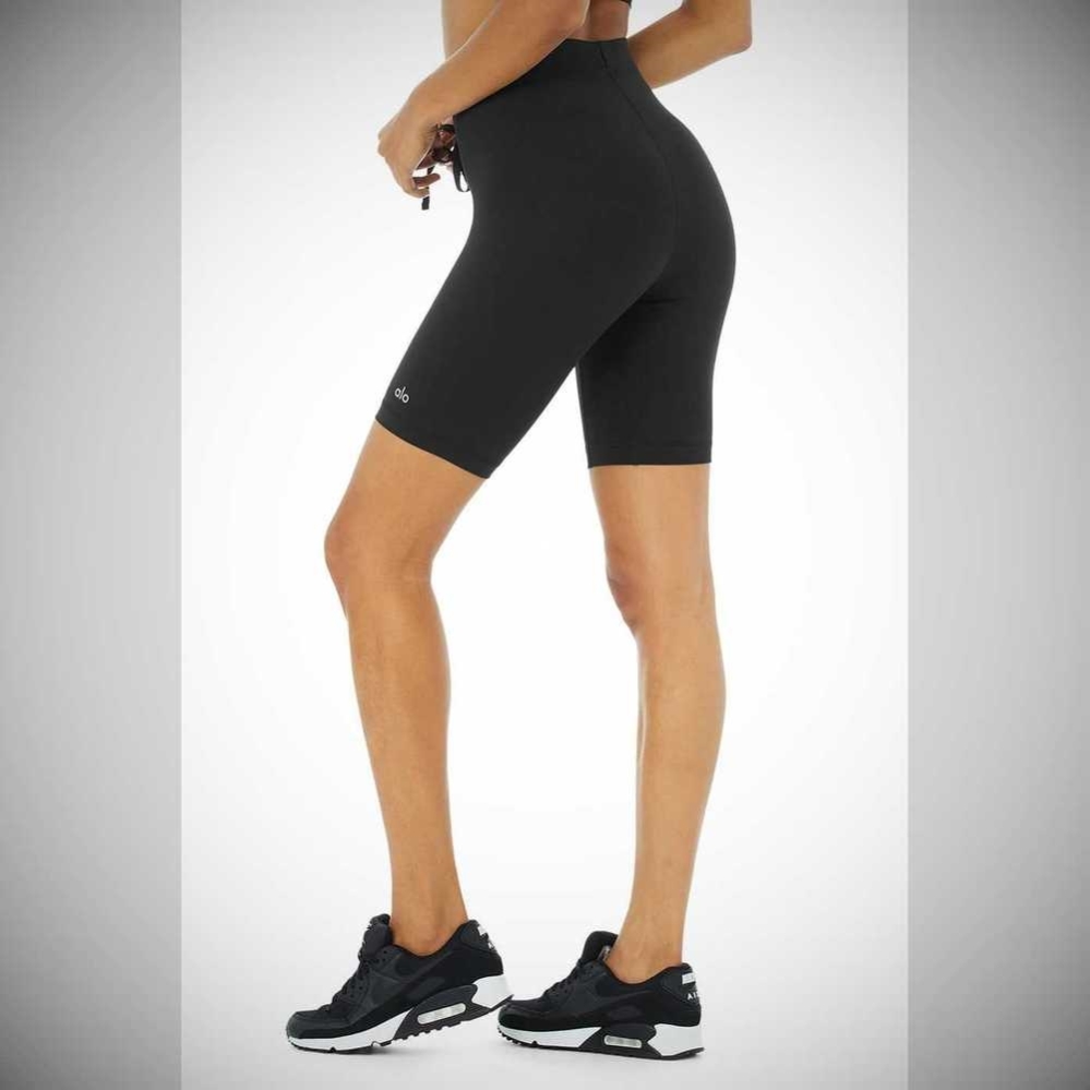 Bermudas Alo Yoga 9” Warrior Compression Mujer Negros | MX-37HJXS