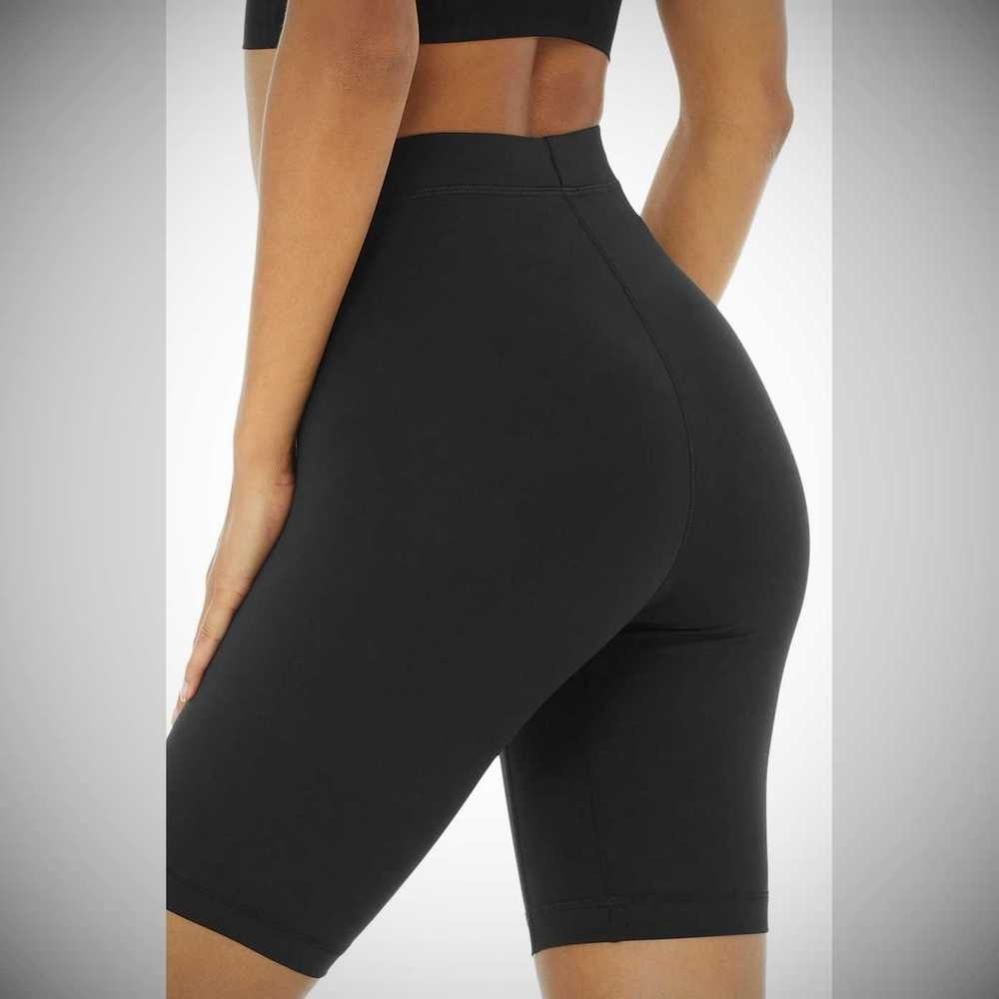 Bermudas Alo Yoga 9” Warrior Compression Mujer Negros | MX-37HJXS