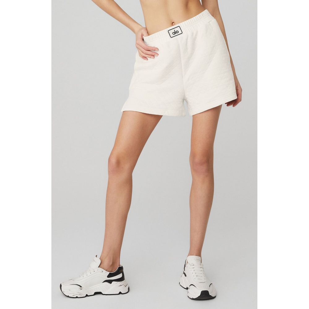 Bermudas Alo Yoga Acolchado Arena Boxing Mujer Blancos | MX-23KALD