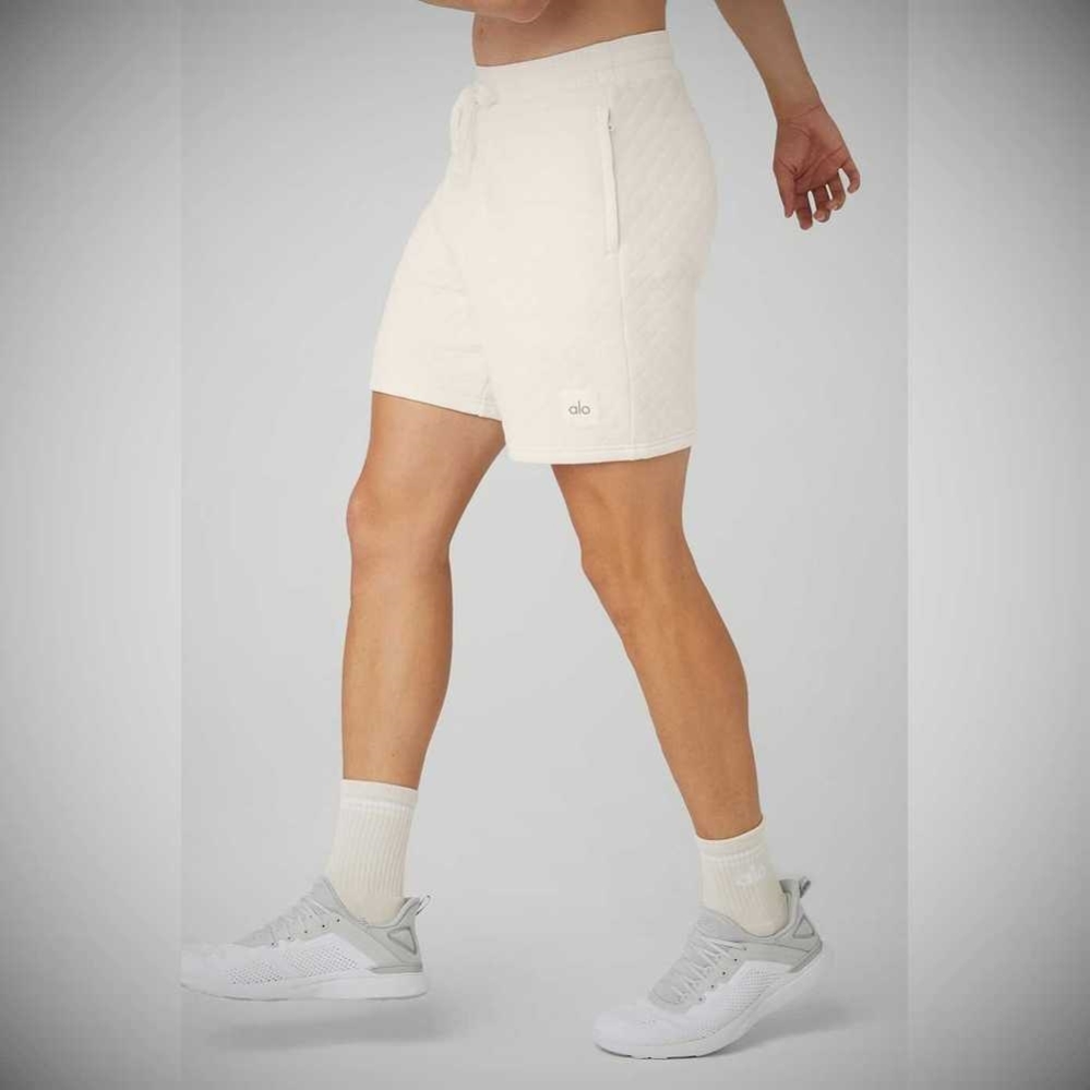 Bermudas Alo Yoga Acolchado Stadium Hombre Blancos | MX-04IHSY