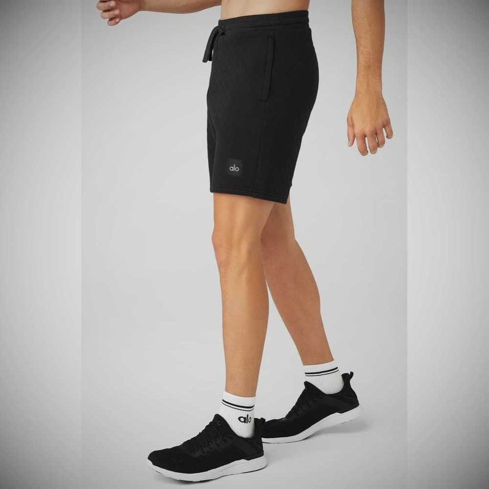 Bermudas Alo Yoga Acolchado Stadium Hombre Negros | MX-82EWSF