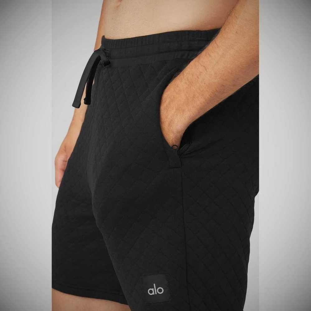 Bermudas Alo Yoga Acolchado Stadium Hombre Negros | MX-82EWSF