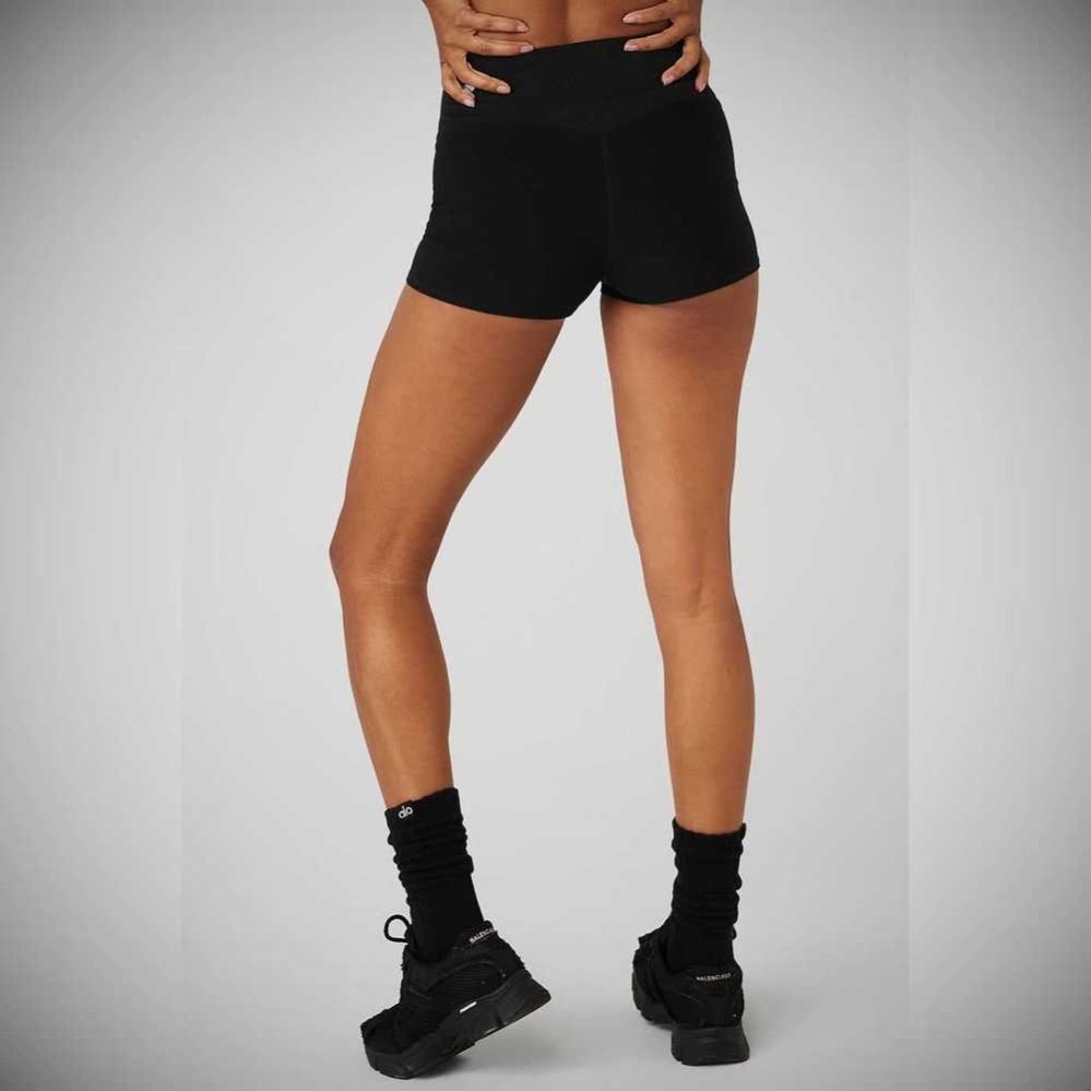 Bermudas Alo Yoga Alosoft Aura Mujer Negros | MX-23QPDO