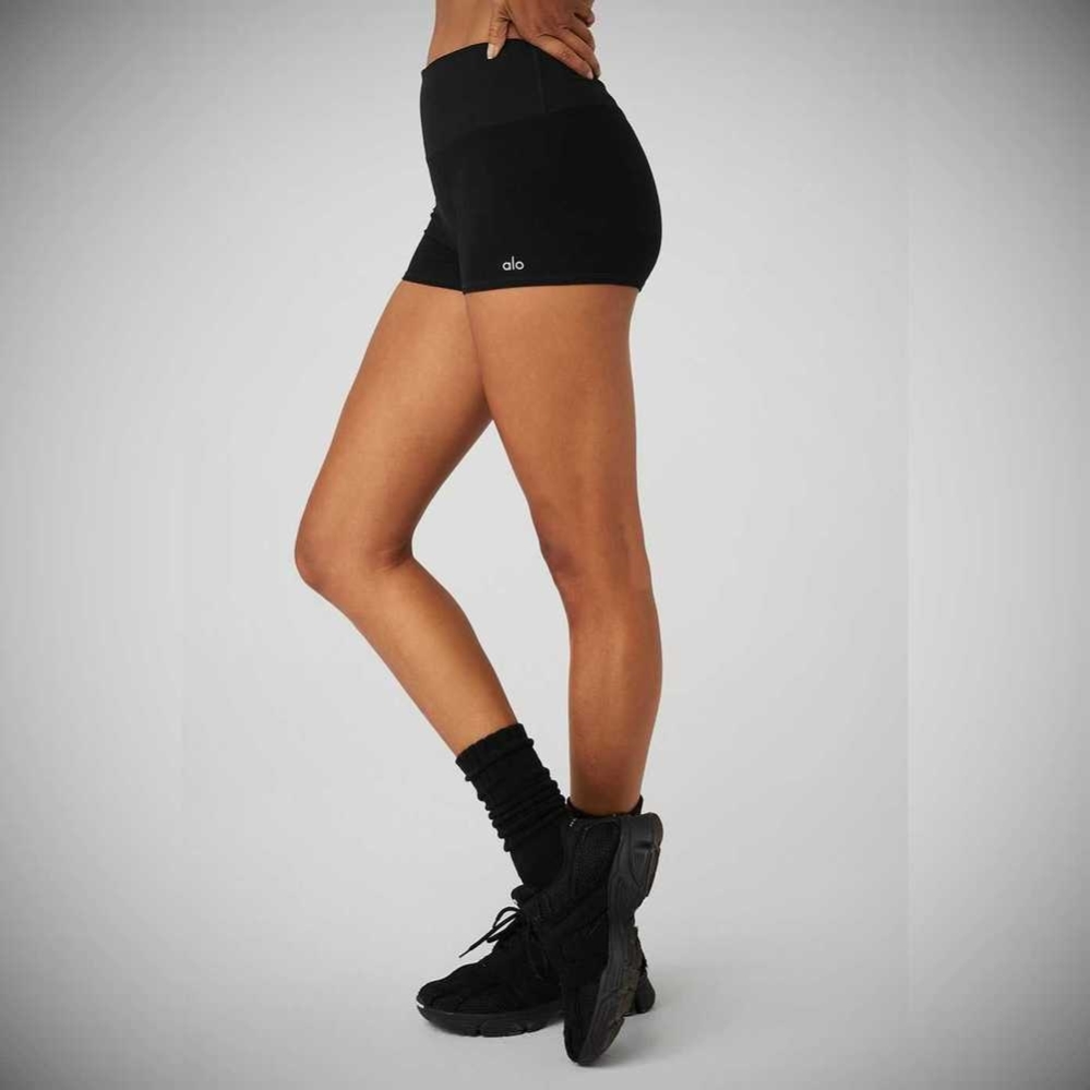 Bermudas Alo Yoga Alosoft Aura Mujer Negros | MX-23QPDO