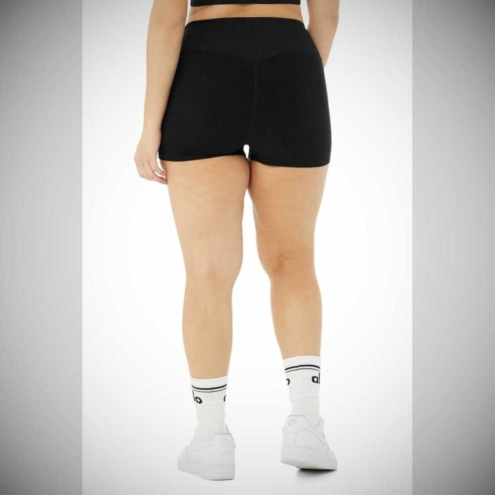 Bermudas Alo Yoga Alosoft Aura Mujer Negros | MX-23QPDO