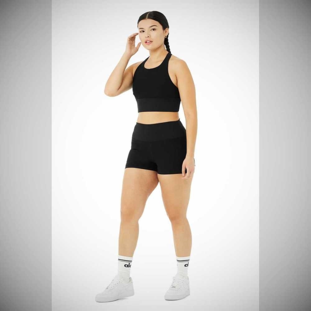 Bermudas Alo Yoga Alosoft Aura Mujer Negros | MX-23QPDO