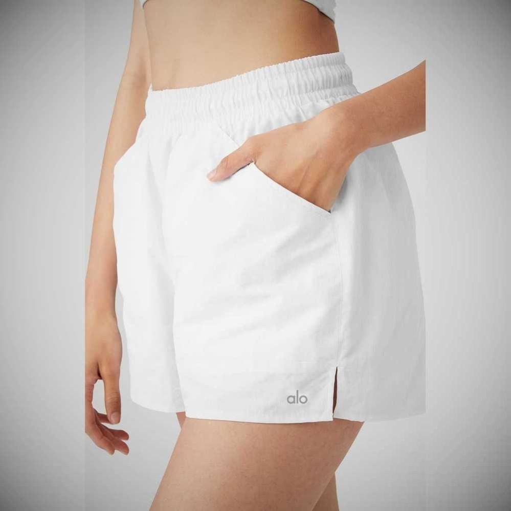 Bermudas Alo Yoga Alumni Mujer Blancos | MX-78UJPE