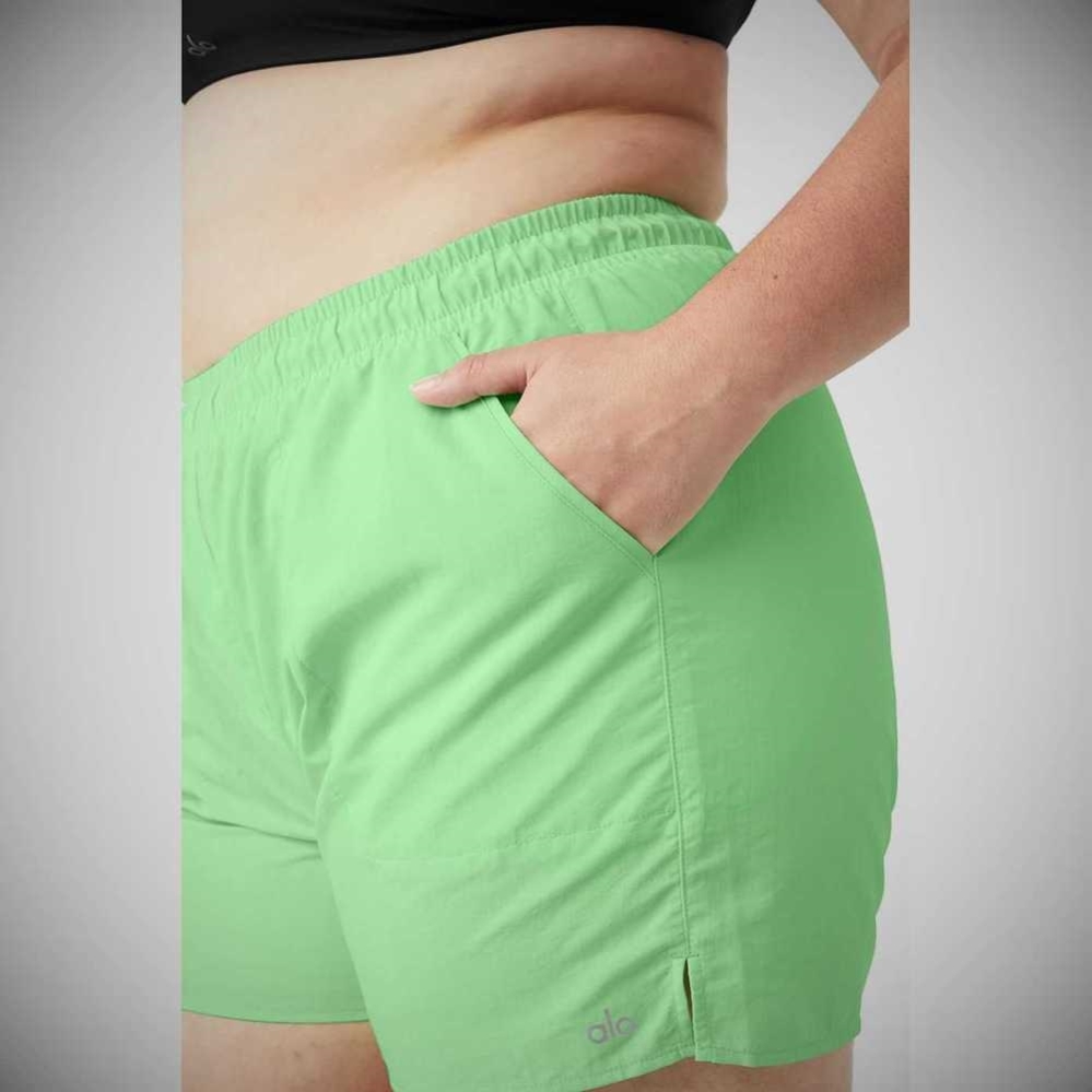 Bermudas Alo Yoga Alumni Mujer Verdes | MX-59LJFI