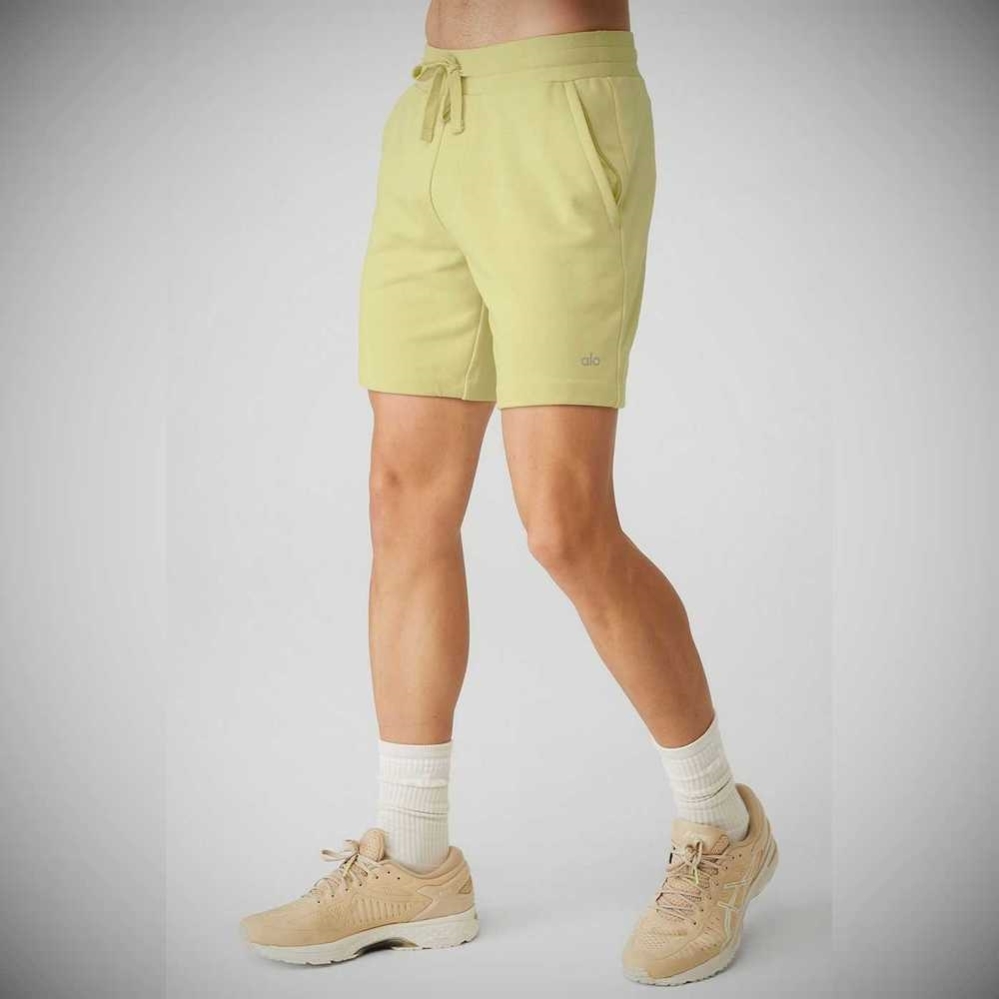 Bermudas Alo Yoga Chill Hombre Grises Amarillos | MX-34WLFN