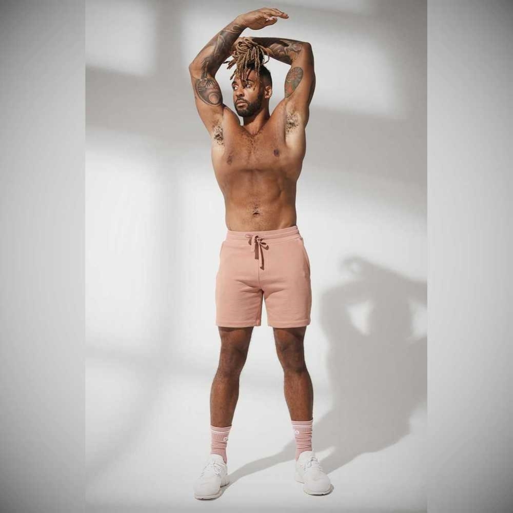 Bermudas Alo Yoga Chill Hombre Rosas Grises | MX-09CTAR