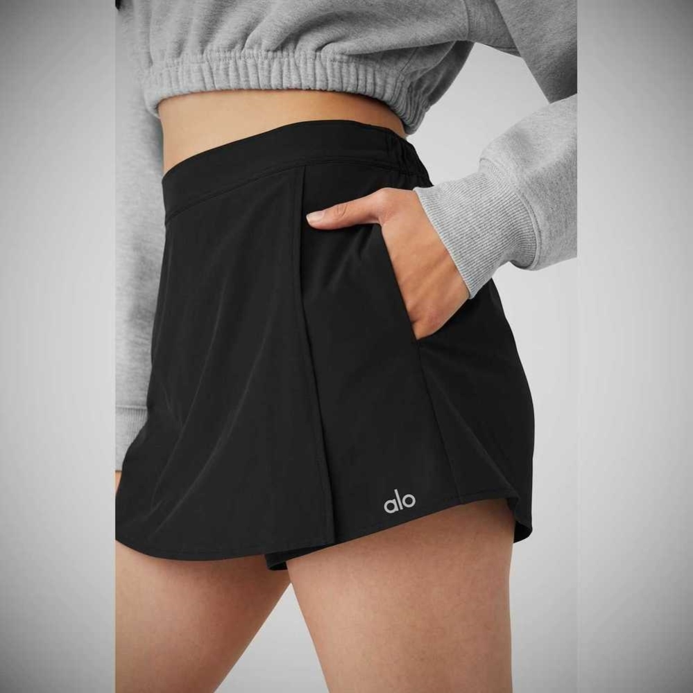 Bermudas Alo Yoga Clubhouse Skort Mujer Negros | MX-96PWKH