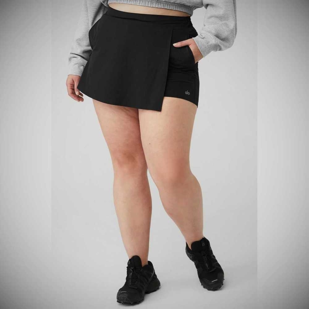 Bermudas Alo Yoga Clubhouse Skort Mujer Negros | MX-96PWKH