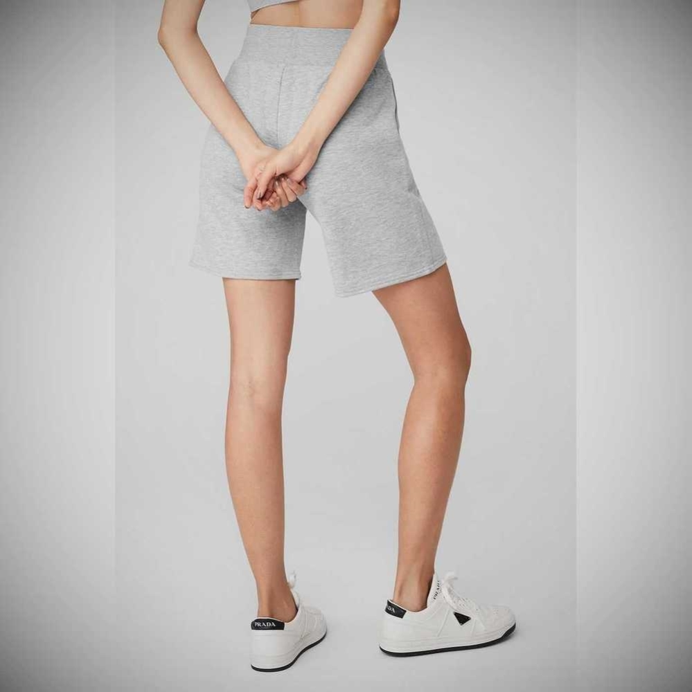 Bermudas Alo Yoga High-Cintura Easy Sweat Mujer Grises | MX-08QBGE