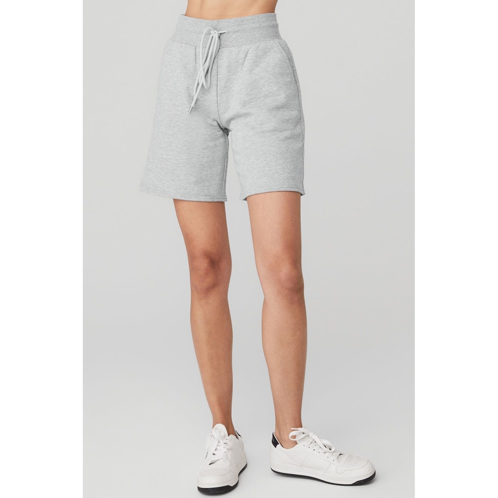 Bermudas Alo Yoga High-Cintura Easy Sweat Mujer Grises | MX-08QBGE