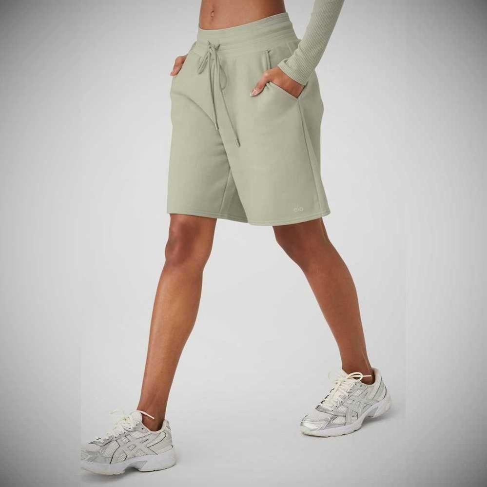 Bermudas Alo Yoga High-Cintura Easy Sweat Mujer Grises | MX-98CXLV