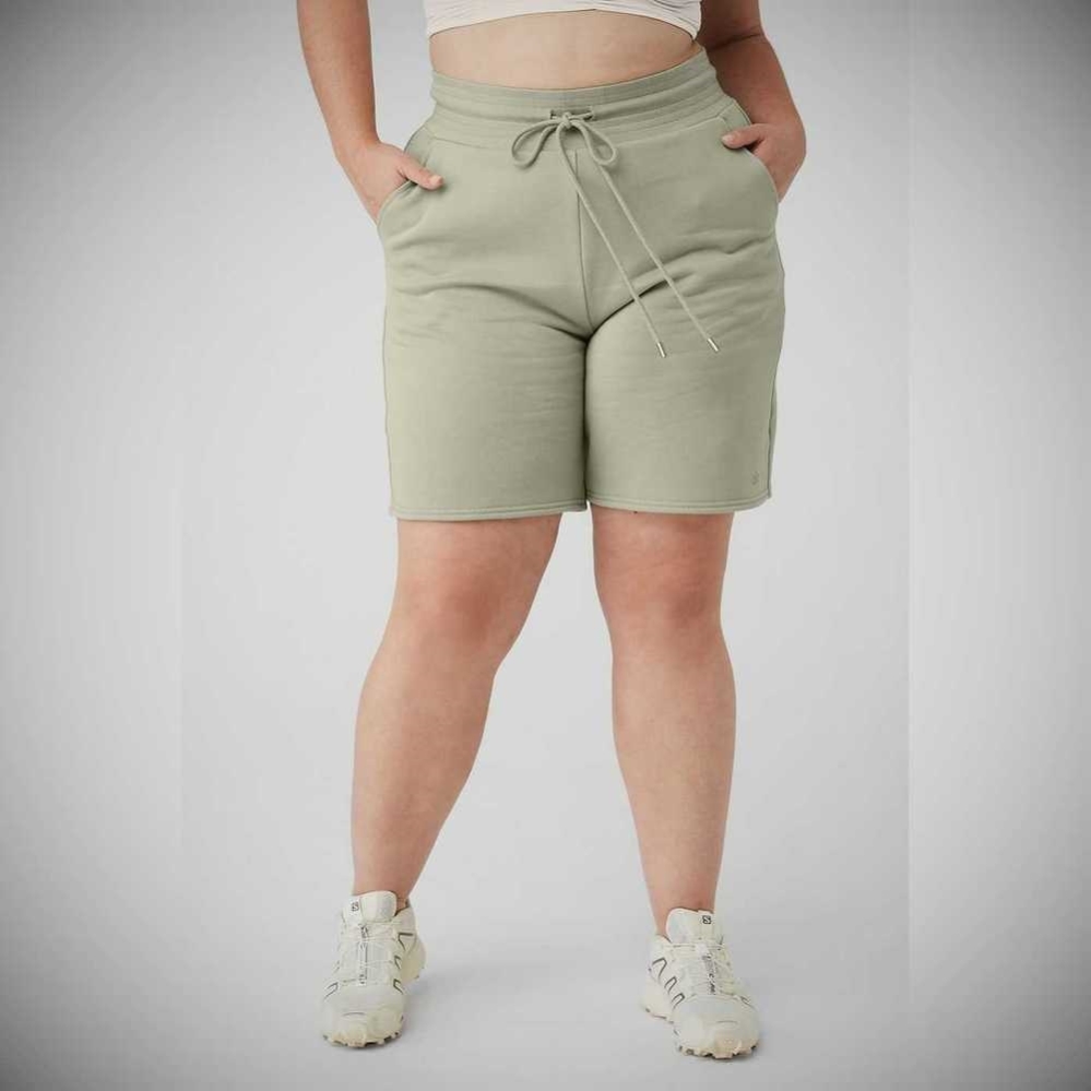 Bermudas Alo Yoga High-Cintura Easy Sweat Mujer Grises | MX-98CXLV