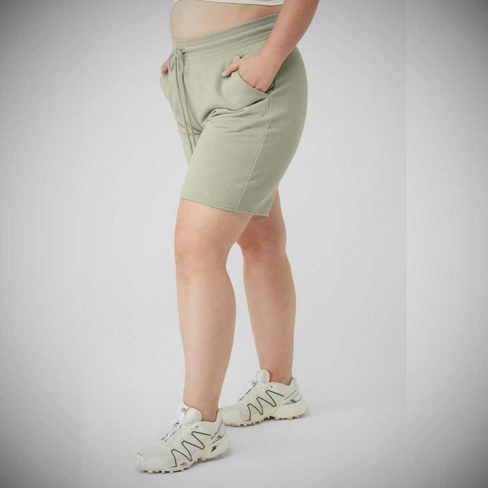 Bermudas Alo Yoga High-Cintura Easy Sweat Mujer Grises | MX-98CXLV