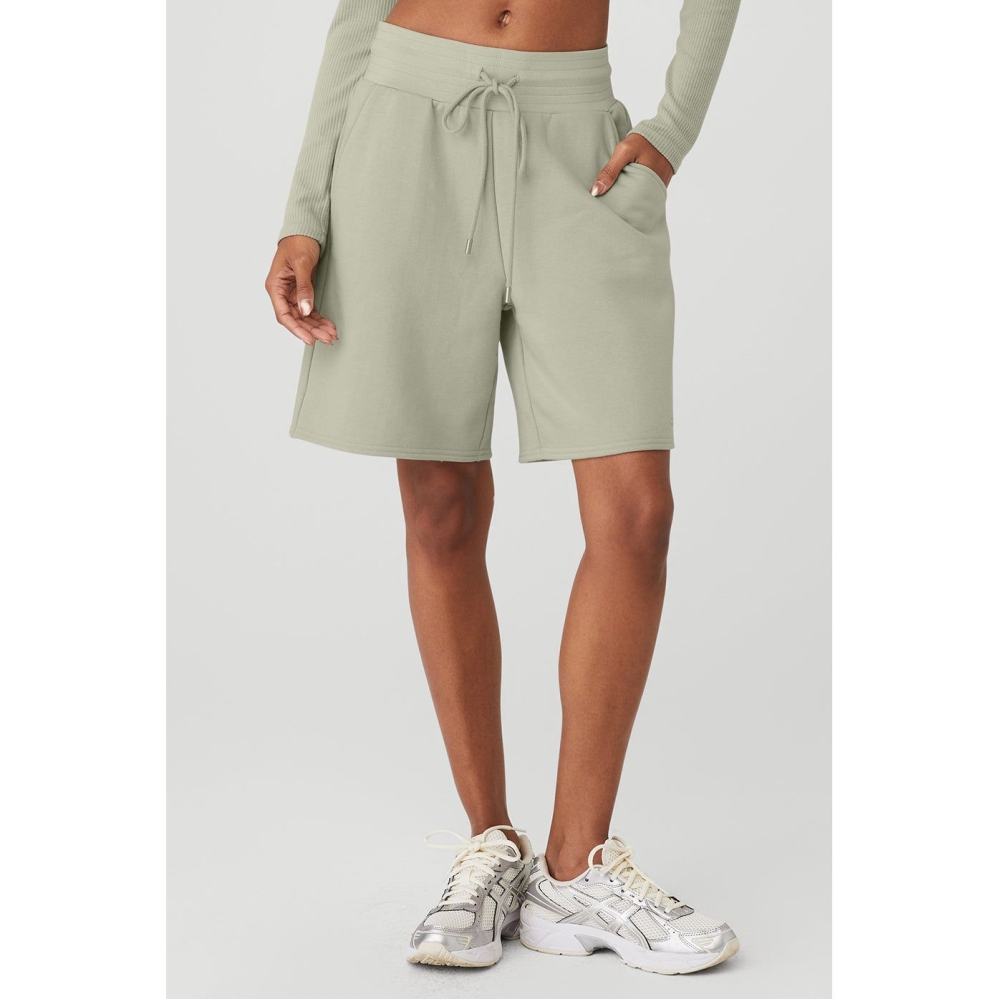 Bermudas Alo Yoga High-Cintura Easy Sweat Mujer Grises | MX-98CXLV