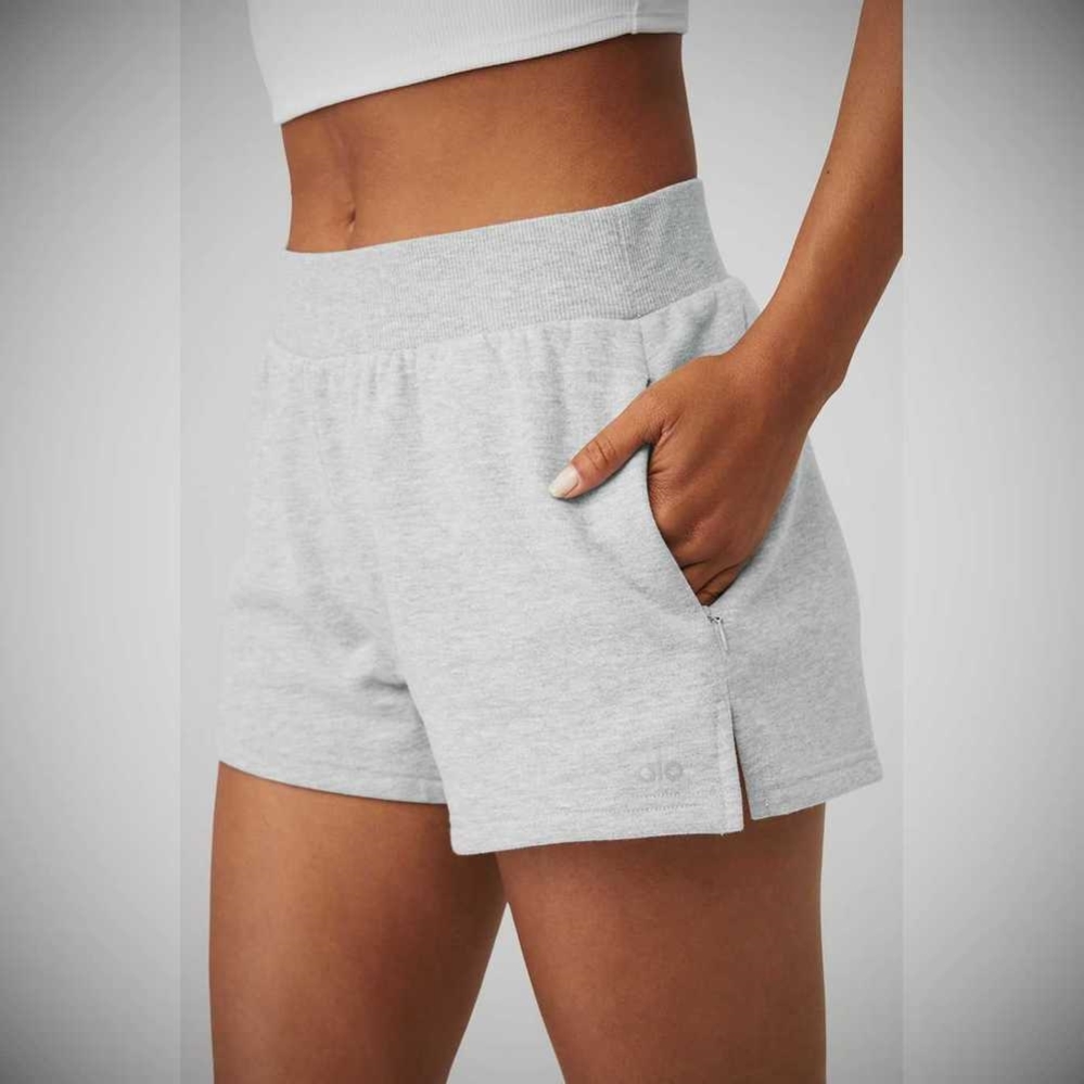 Bermudas Alo Yoga High-Cintura Headliner Mujer Grises | MX-03WKGQ