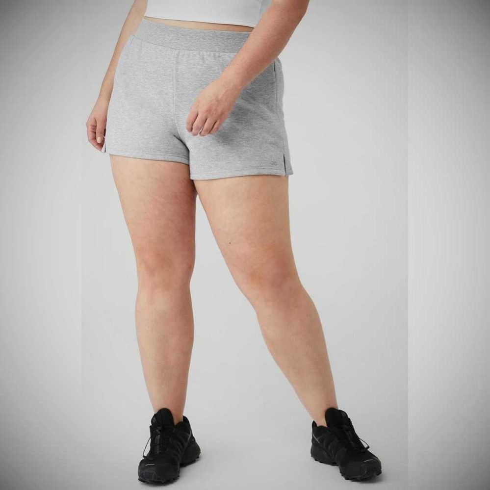 Bermudas Alo Yoga High-Cintura Headliner Mujer Grises | MX-03WKGQ