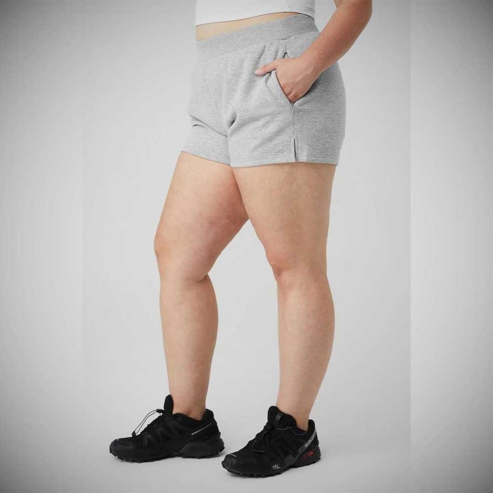 Bermudas Alo Yoga High-Cintura Headliner Mujer Grises | MX-03WKGQ