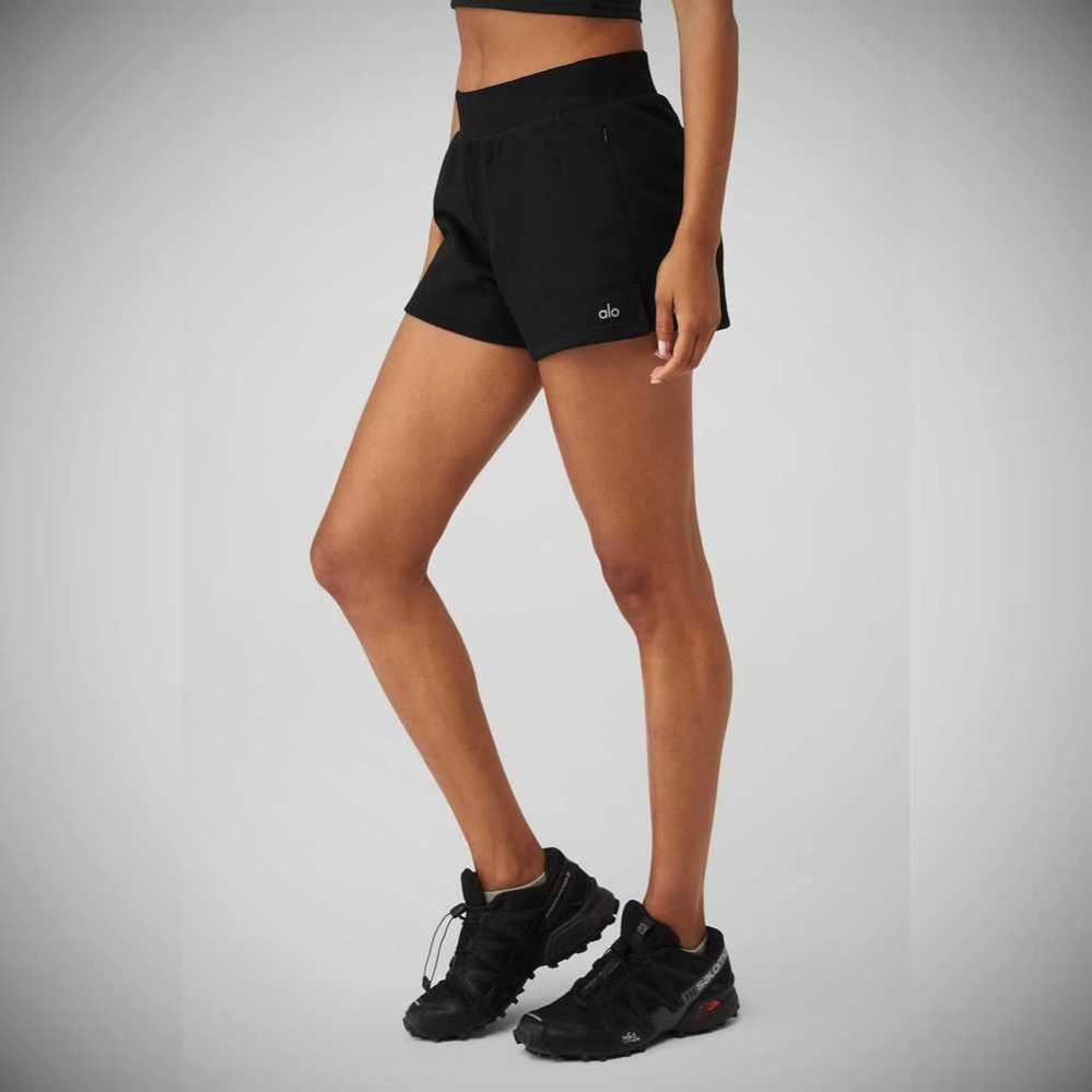 Bermudas Alo Yoga High-Cintura Headliner Mujer Negros | MX-58PCJS